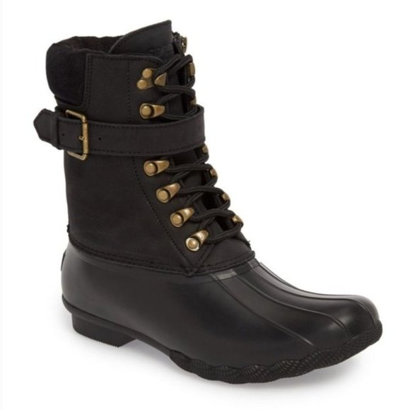 sperry shearwater faux shearling waterproof duck boot